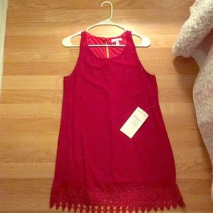 A beautiful polyester crimson dress!